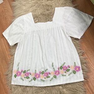 Matilda Jane White Floral Embroidered Blouse